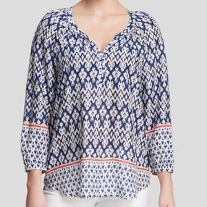 BeachLunchLounge Ikat Print Breezy Blouse Size Medium